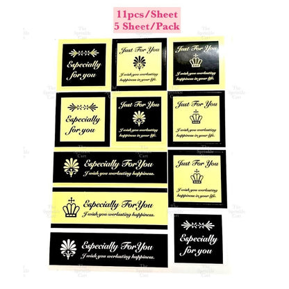 Food Box Sticker Label with Statement and Sticky Tape TSC