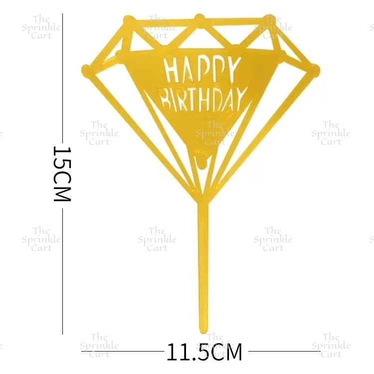 Acrylic Glitter Paper Happy Birthday Mr & Mrs Girl Boy Cake Topper Party Supplies