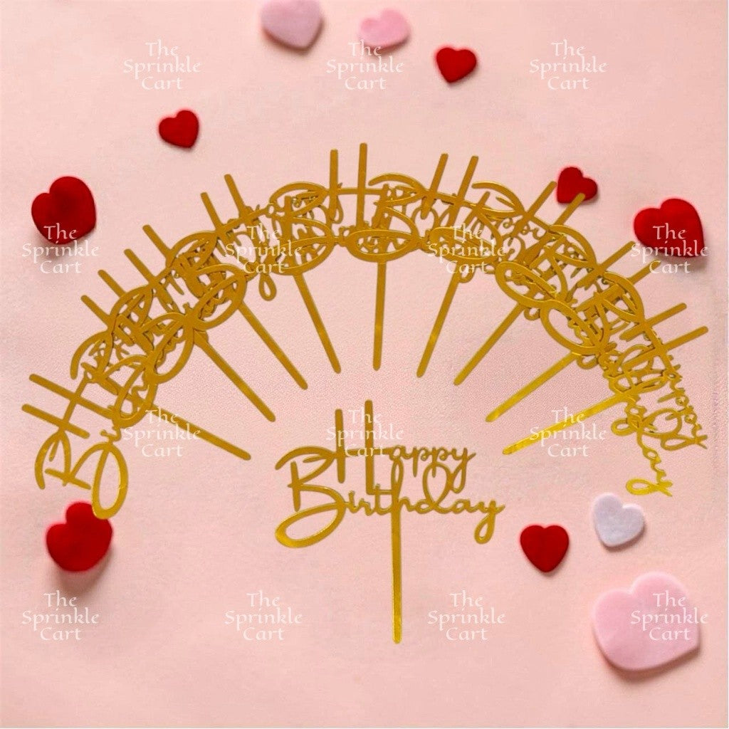 10pcs Happy Birthday Acrylic Cake Topper DIY Baking Decoration TSC