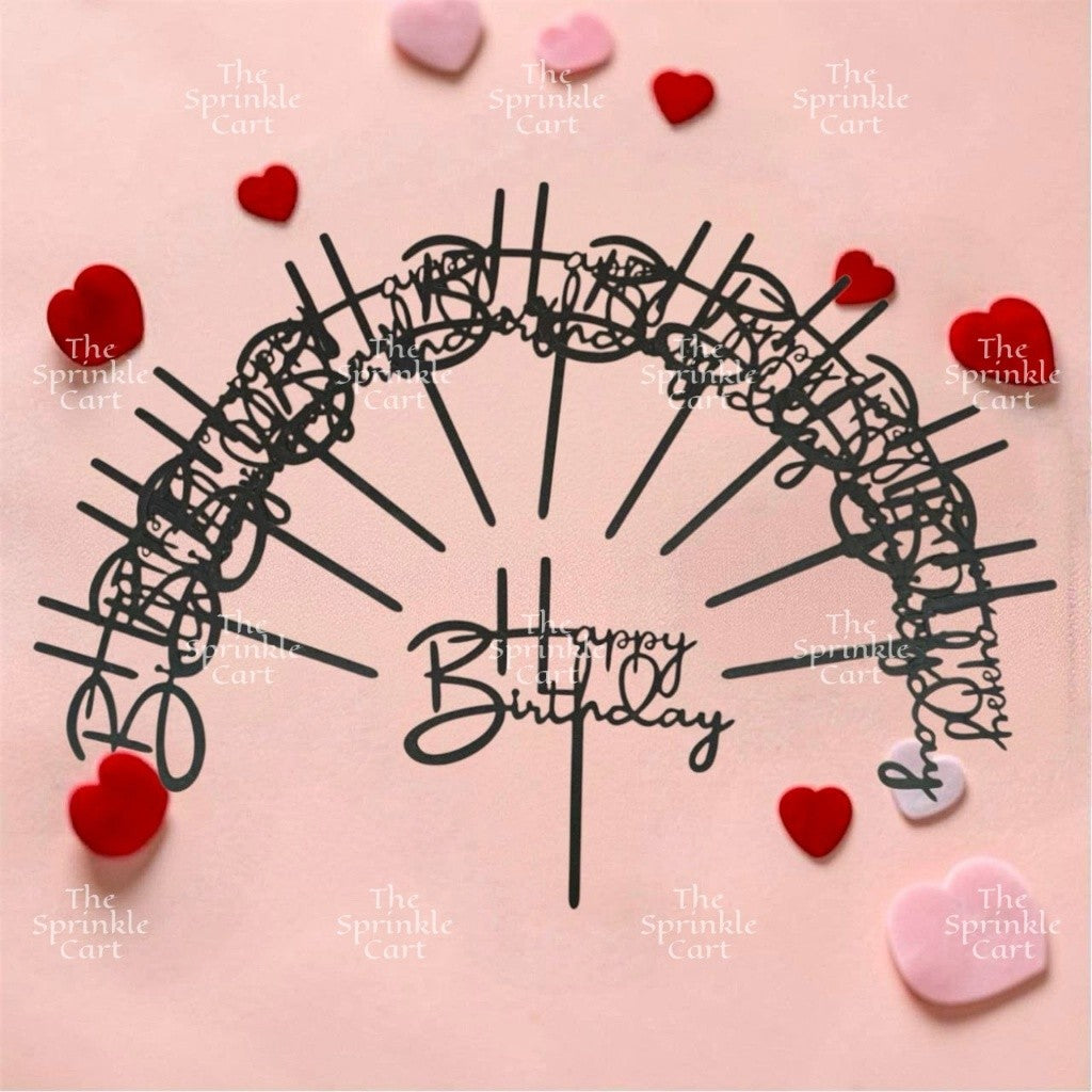 10pcs Happy Birthday Acrylic Cake Topper DIY Baking Decoration TSC