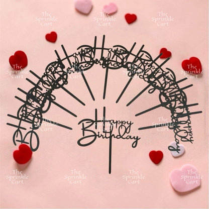 10pcs Happy Birthday Acrylic Cake Topper DIY Baking Decoration TSC