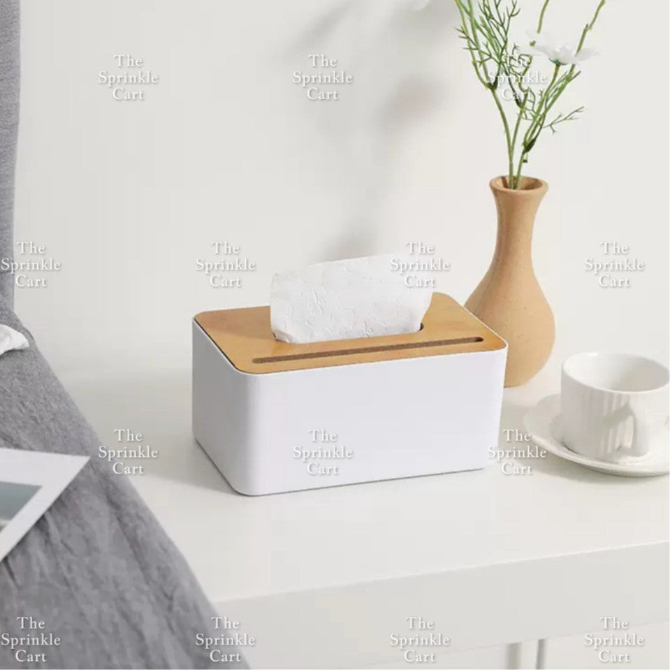 Plastic Tissue Holder with Wooden Cover TSC