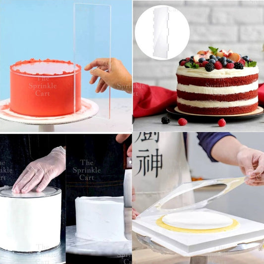 Double Edge Acrylic Scraper and Round Smoother  Cake Decoration Tools TSC