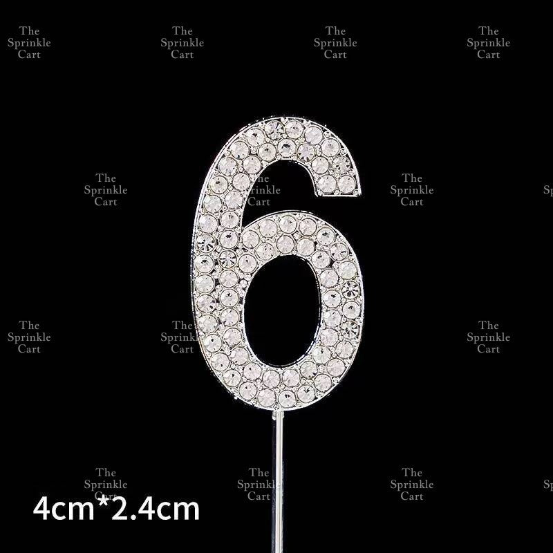 0-9 Silver Rhinestone Number Metal Topper And Happy Birthday Headband Party Needs TSC