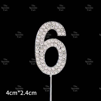 0-9 Silver Rhinestone Number Metal Topper And Happy Birthday Headband Party Needs TSC
