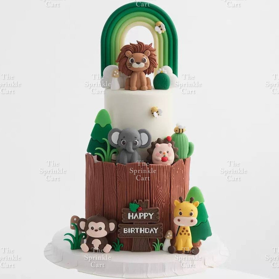 Animal Safari Farm Theme Cake Topper Wild Animal Jungle World Figurine Decoration TSC