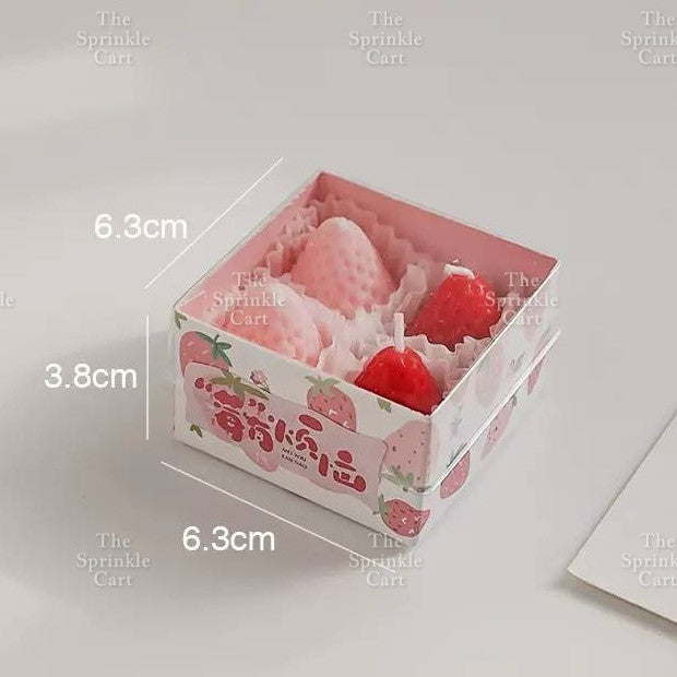 Strawberry Decorative Scented Candles in Box for Personal Use Gift and Giveaway