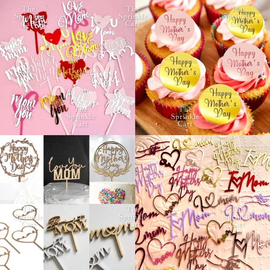Mother’s Day Father’s Day Theme Cake Acrylic Paper Topper Decoration TSC