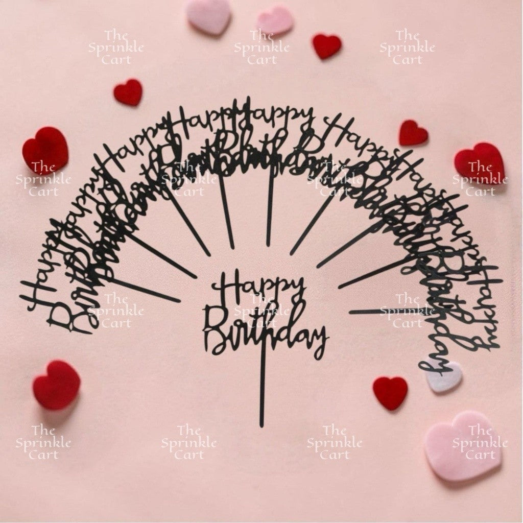 10pcs Happy Birthday Acrylic Cake Topper DIY Baking Decoration TSC