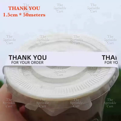 Food Box Sticker Label with Statement and Sticky Tape TSC