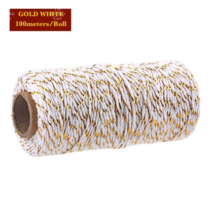 Jute String and Semi Elastic Cotton Thread for DIY Gift Wrapping and Arts and Crafts TSC