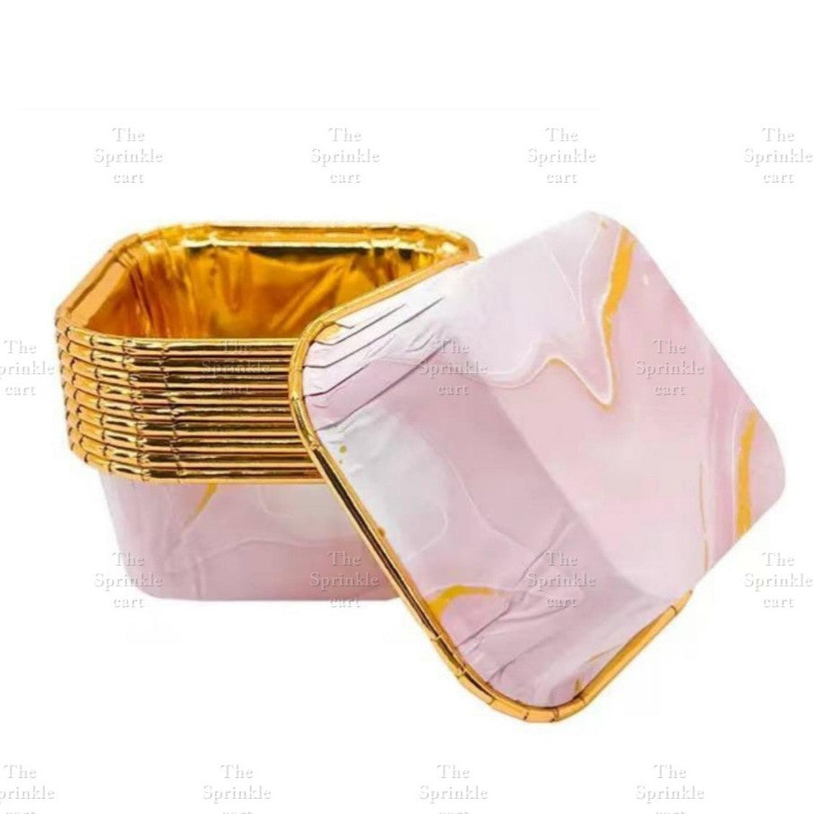 50pcs Colorful Square and Rectangle Foil Cupcake Pastry Muffin Liner TSC