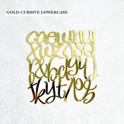 Alphabet Lettering and Number Cursive Acrylic Set DIY Calligraphy Pattern Cake Stamp Decor TSC