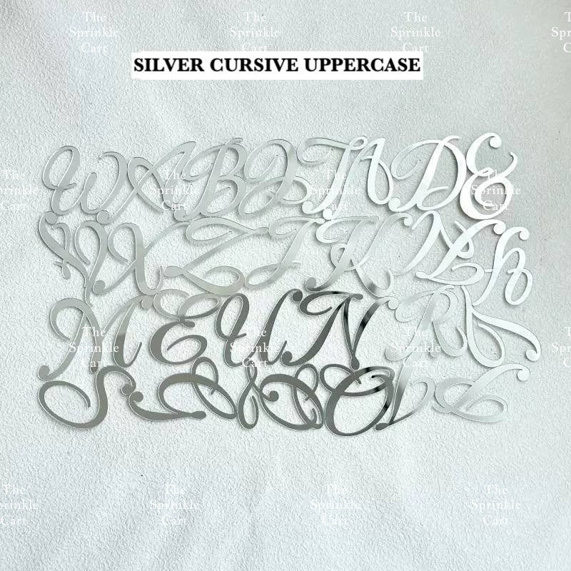 Alphabet Lettering and Number Cursive Acrylic Set DIY Calligraphy Pattern Cake Stamp Decor TSC