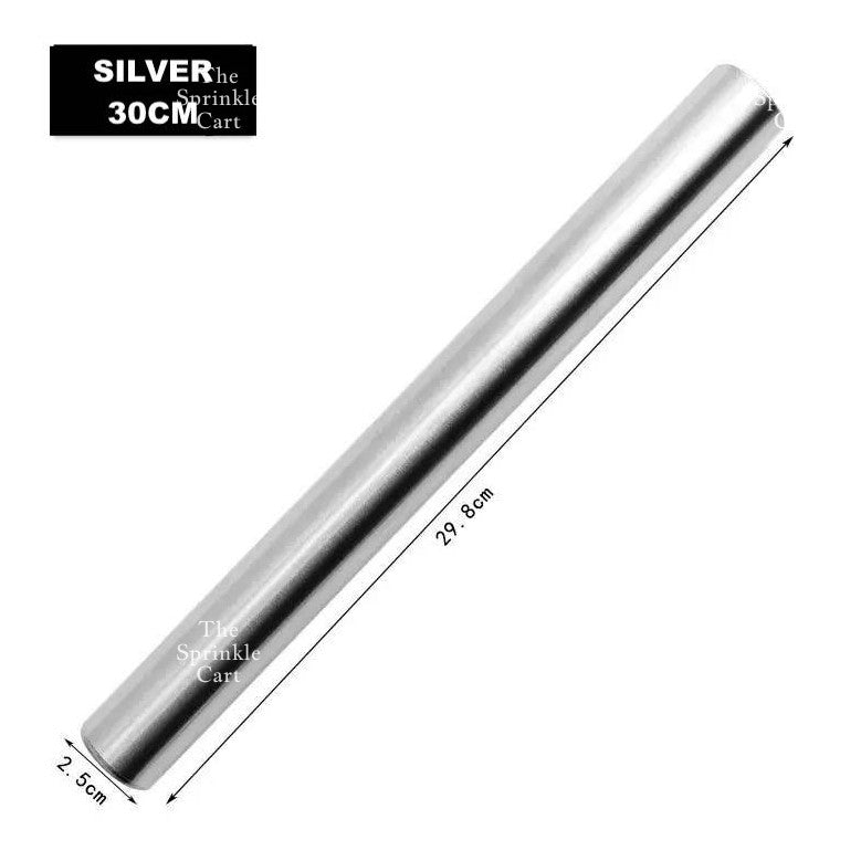 Stainless Steel Dough Rolling Pin and Wheel Pizza Cutter Spatula Baking Tools TSC