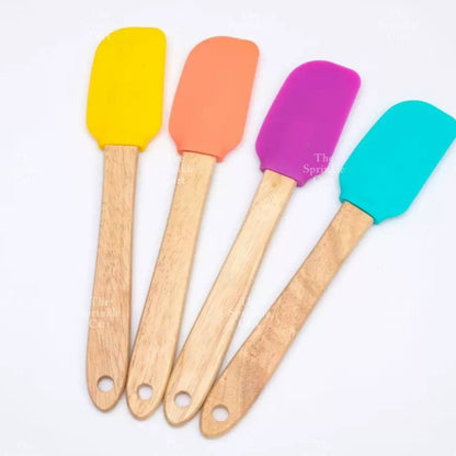 Silicone Spatula with Wooden Handle for Pastry Baking Tools TSC