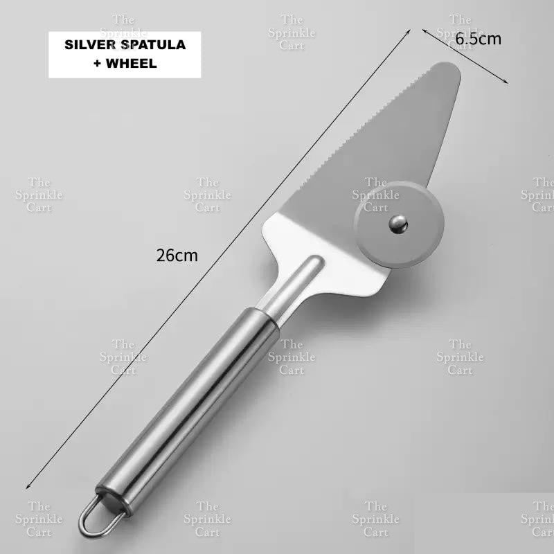 Stainless Steel Dough Rolling Pin and Wheel Pizza Cutter Spatula Baking Tools TSC