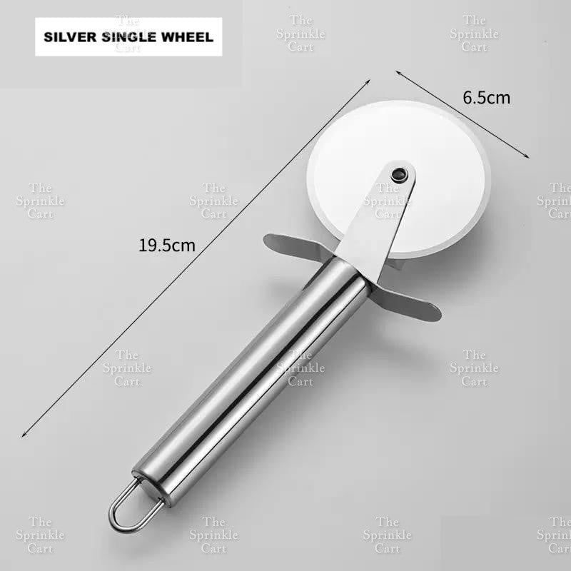 Stainless Steel Dough Rolling Pin and Wheel Pizza Cutter Spatula Baking Tools TSC
