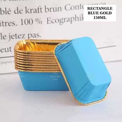 50pcs Colorful Square and Rectangle Foil Cupcake Pastry Muffin Liner TSC