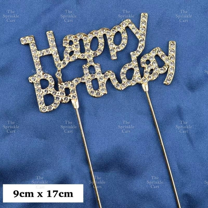 0-9 Silver Rhinestone Number Metal Topper And Happy Birthday Headband Party Needs TSC