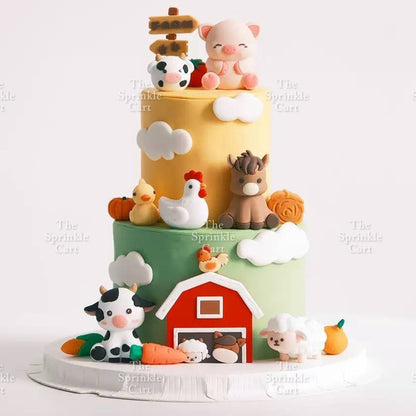 Animal Safari Farm Theme Cake Topper Wild Animal Jungle World Figurine Decoration TSC