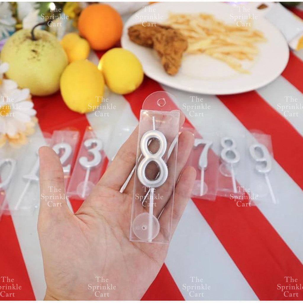 Number Candle for Birthday Cake Decor Party Supplies Gold ans Silver 0-9