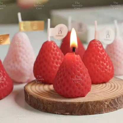 Strawberry Decorative Scented Candles in Box for Personal Use Gift and Giveaway