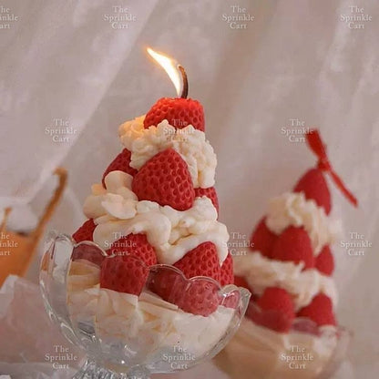 Strawberry Decorative Scented Candles in Box for Personal Use Gift and Giveaway