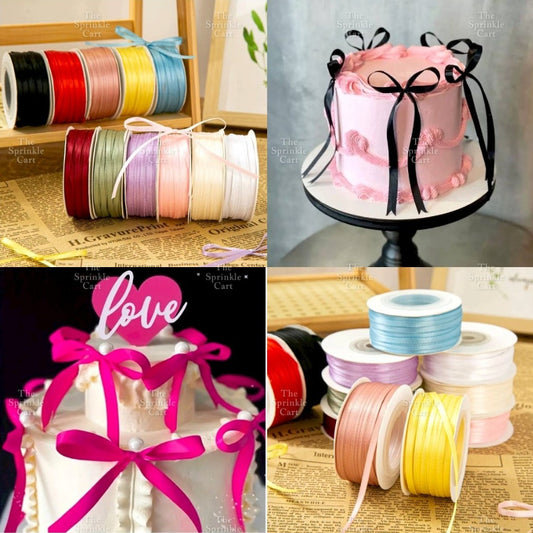 3mm Double-sided Satin Ribbon for DIY Bow Accessory Cake Decor and Gift Packaging TSC