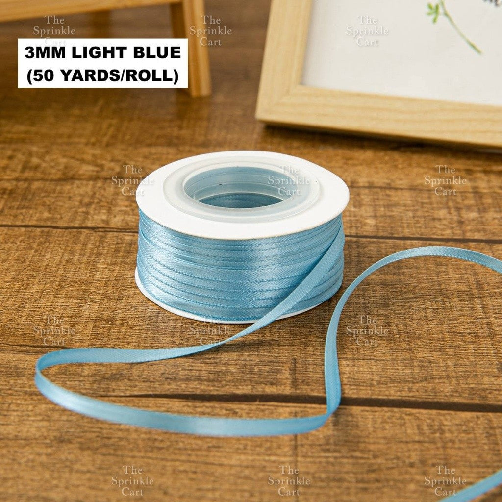 3mm Double-sided Satin Ribbon for DIY Bow Accessory and Gift Packaging TSC