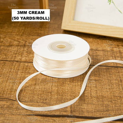 3mm Double-sided Satin Ribbon for DIY Bow Accessory and Gift Packaging TSC