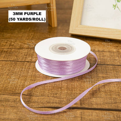 3mm Double-sided Satin Ribbon for DIY Bow Accessory and Gift Packaging TSC