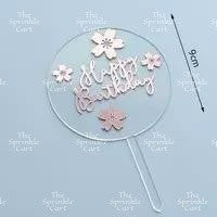 Transparent Happy Birthday Acrylic Topper Cake Decoration TSC