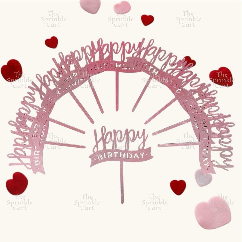 10pcs Happy Birthday Acrylic Cake Topper DIY Baking Decoration TSC