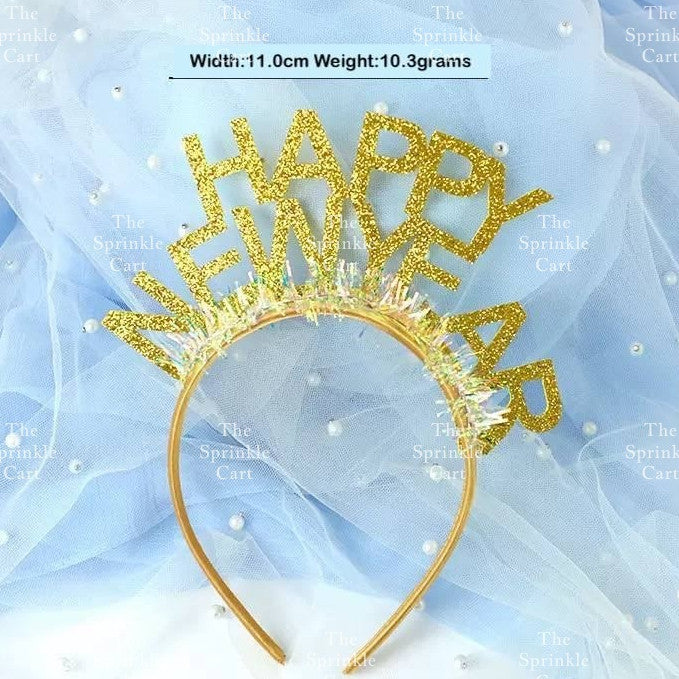 Happy Birthday and Happy New Year Glitter Shiny Headband Sequined Hair Accessories TSC