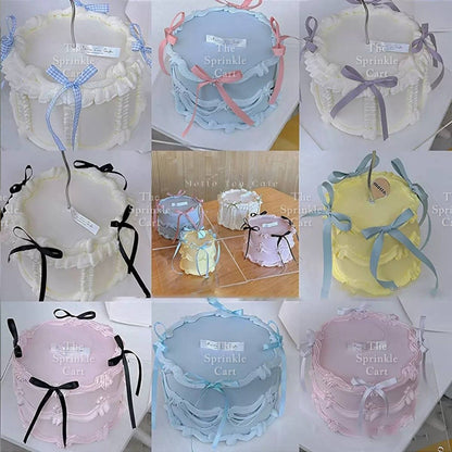 Acrylic Birthday Cake Insert Spikes And Bow Decoration TSC