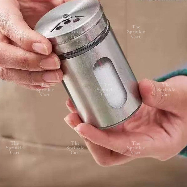 Stainless Steel Glass Seasoning Spice Shaker Jar container TSC