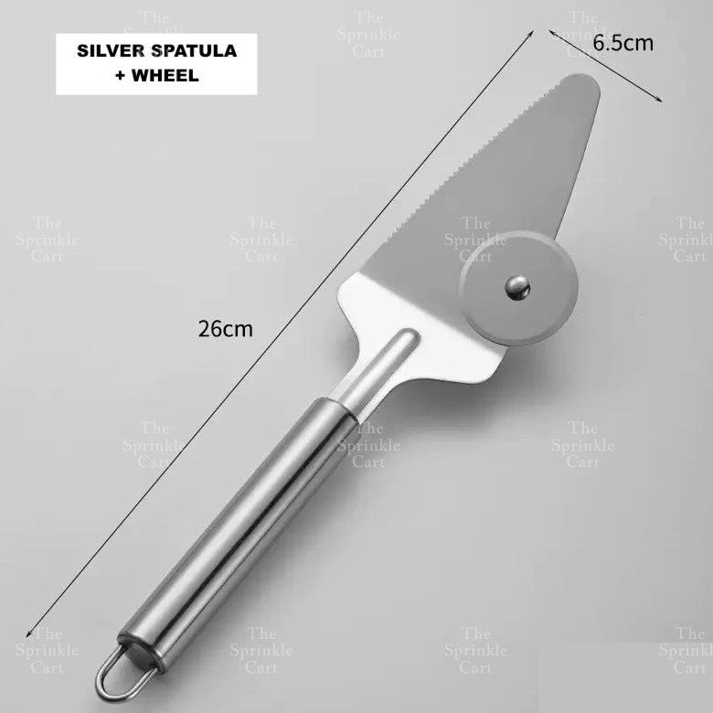 Stainless Steel Double Roller Pizza Wheel Cutter and Spatula Pastry Tools TSC