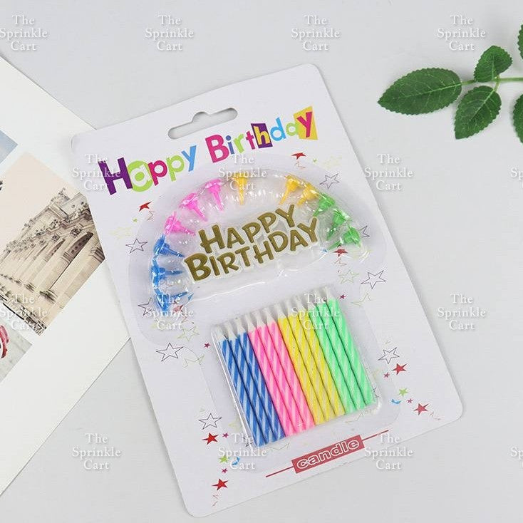 Happy Birthday Cake Short Candle and Relighting Candle TSC