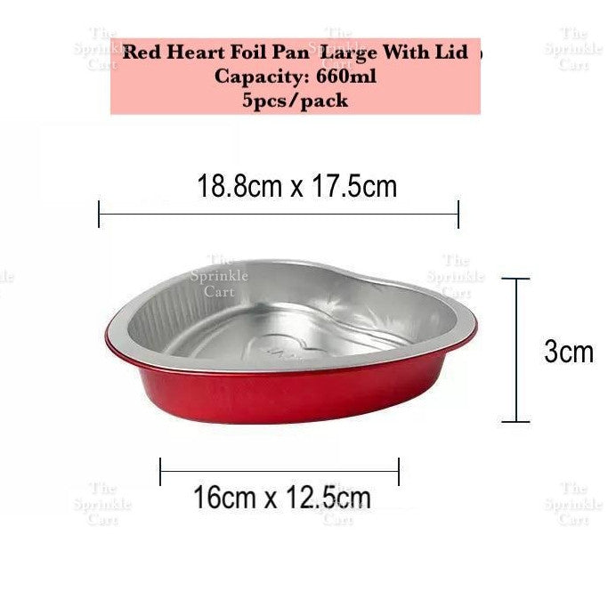 Dessert Round Heart Rectangle Cups with Lid Aluminum Foil Bakewares Decoration TSC