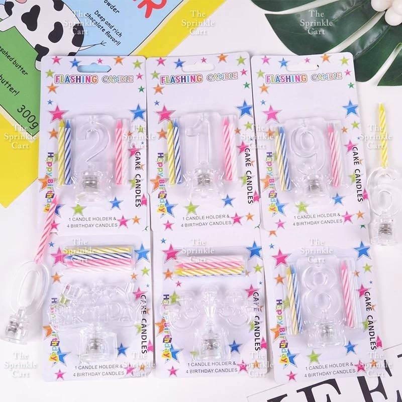 Happy Birthday Letter and Number LED Candle Topper Holder TSC