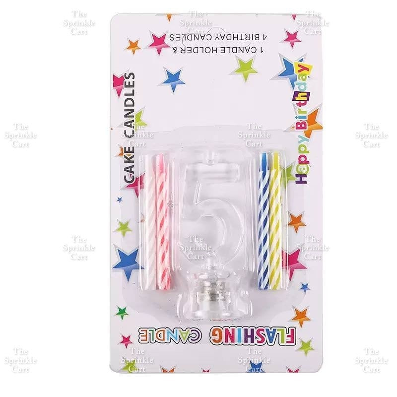 Happy Birthday Letter and Number LED Candle Topper Holder TSC