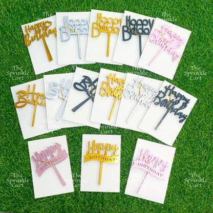 10pcs Happy Birthday Acrylic Cake Topper DIY Baking Decoration TSC