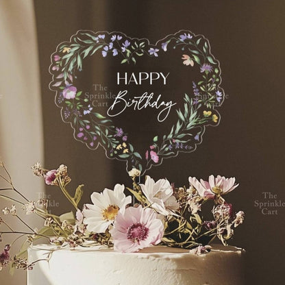 Transparent Happy Birthday Acrylic Topper Cake Decoration TSC