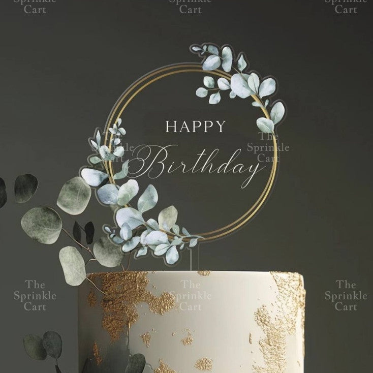Transparent Happy Birthday Acrylic Topper Cake Decoration TSC