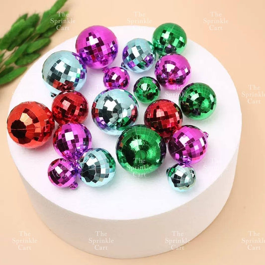 Shiny Mirror Disco Ball Cake Topper & Christmas Tree Decoration DIY Party Supplies TSC