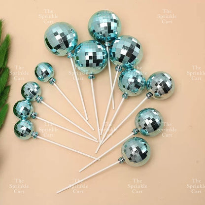Shiny Mirror Disco Ball Cake Topper & Christmas Tree Decoration DIY Party Supplies TSC