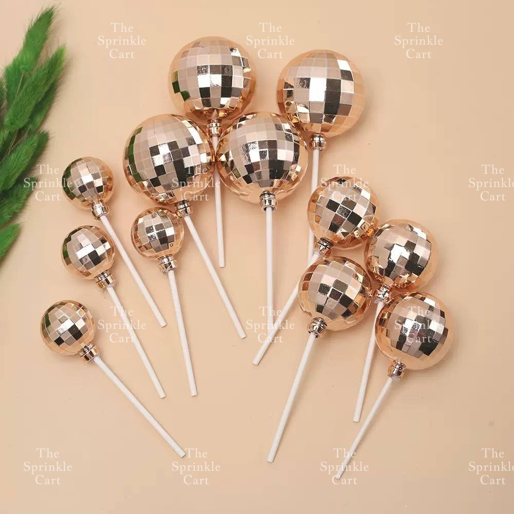 Shiny Mirror Disco Ball Cake Topper & Christmas Tree Decoration DIY Party Supplies TSC