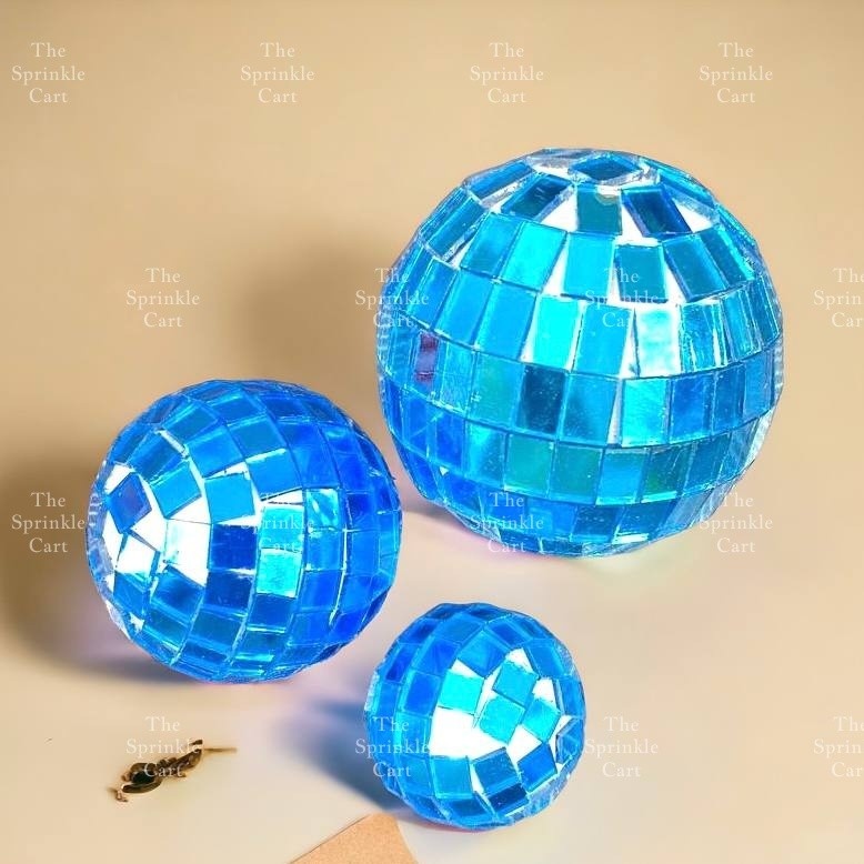 Shiny Mirror Disco Ball Cake Topper & Christmas Tree Decoration DIY Party Supplies TSC