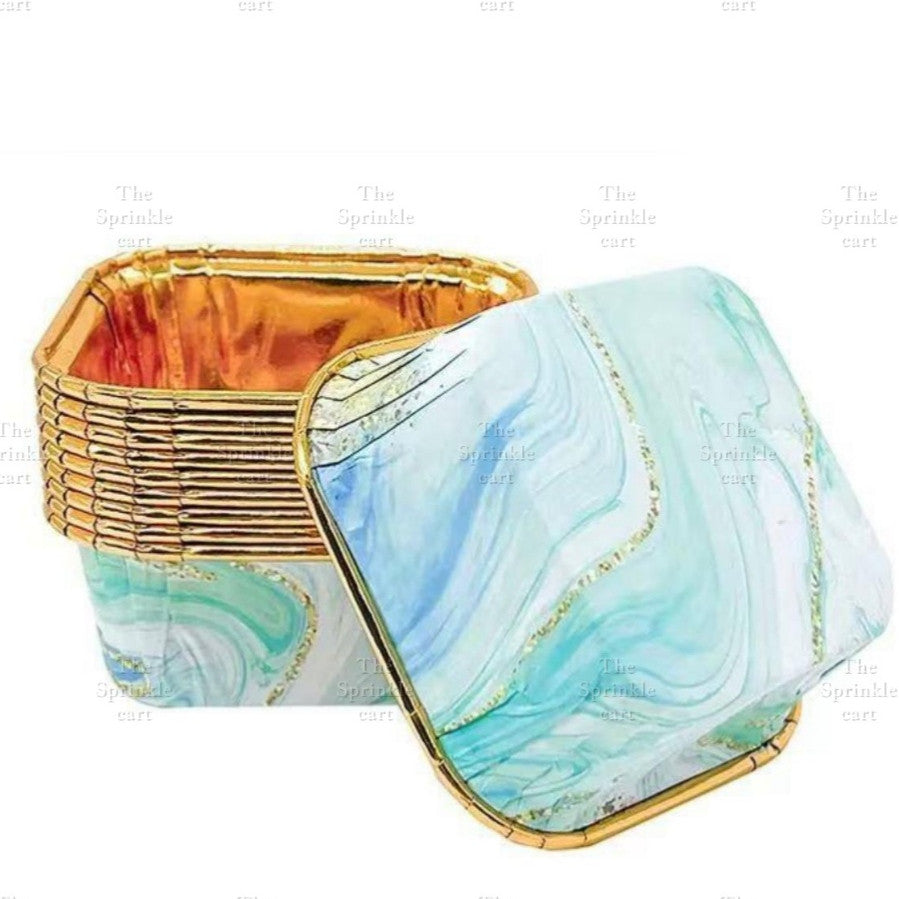 50pcs Colorful Square and Rectangle Foil Cupcake Pastry Muffin Liner TSC